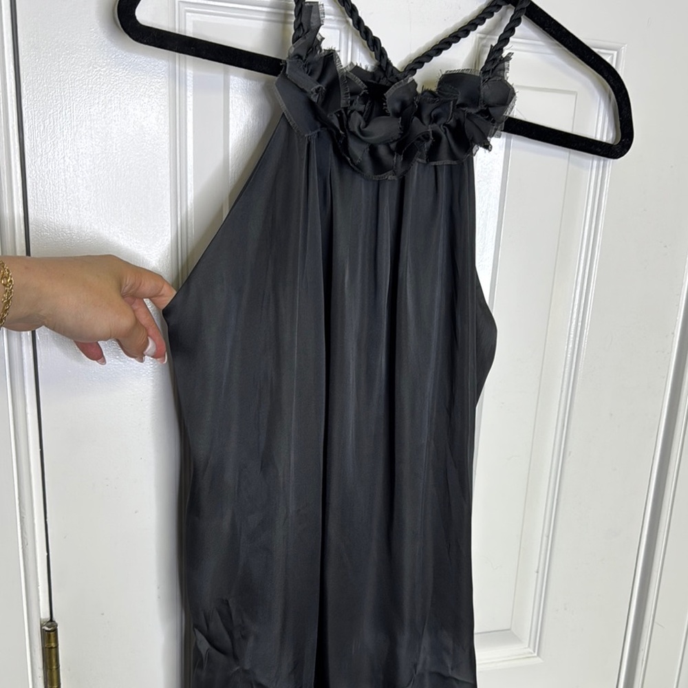 Violet & Claire Gray Ruffled Tank Top - Picture 7 of 9